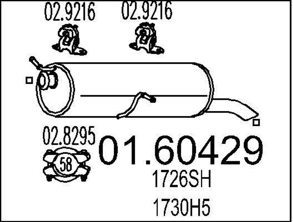 MTS 01.60429 Endschalldämpfer passend für PEUGEOT 307 (3A/C) Auspuff