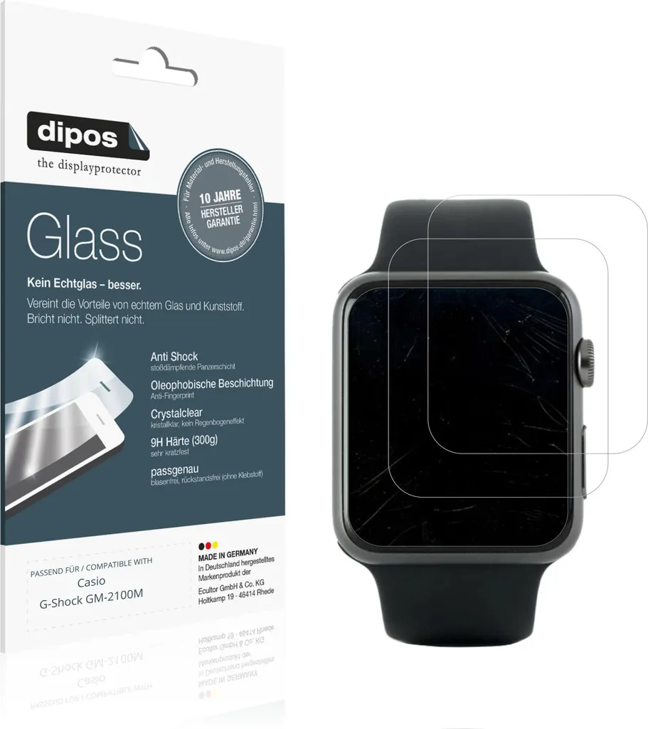 Kit Protezione Vetro Casio G-Shock GM-2100M (2 Pezzi) dipos 9H