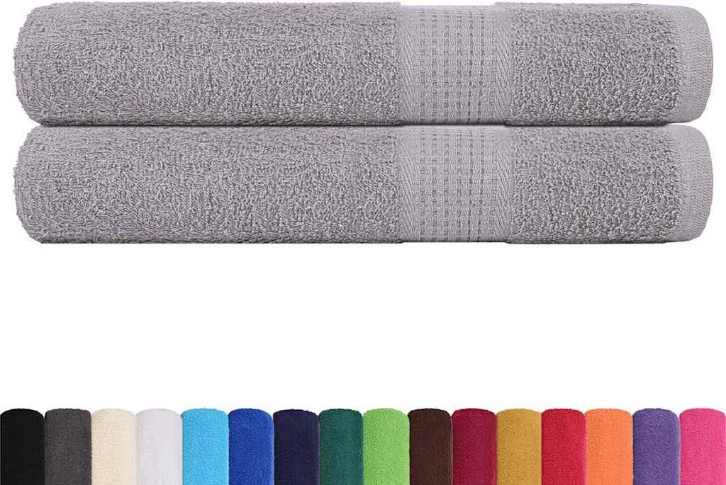 Grandes serviettes de douche 100x200 cm Gris lot de 2 vidaXL