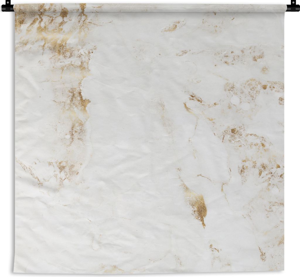 MuchoWow Wandteppich Wandbehang Marmor - Gold - Weiß - Muster 60x60 cm Tapisserie Dekoration Wandtuch - Dekorationen - Wand Decke
