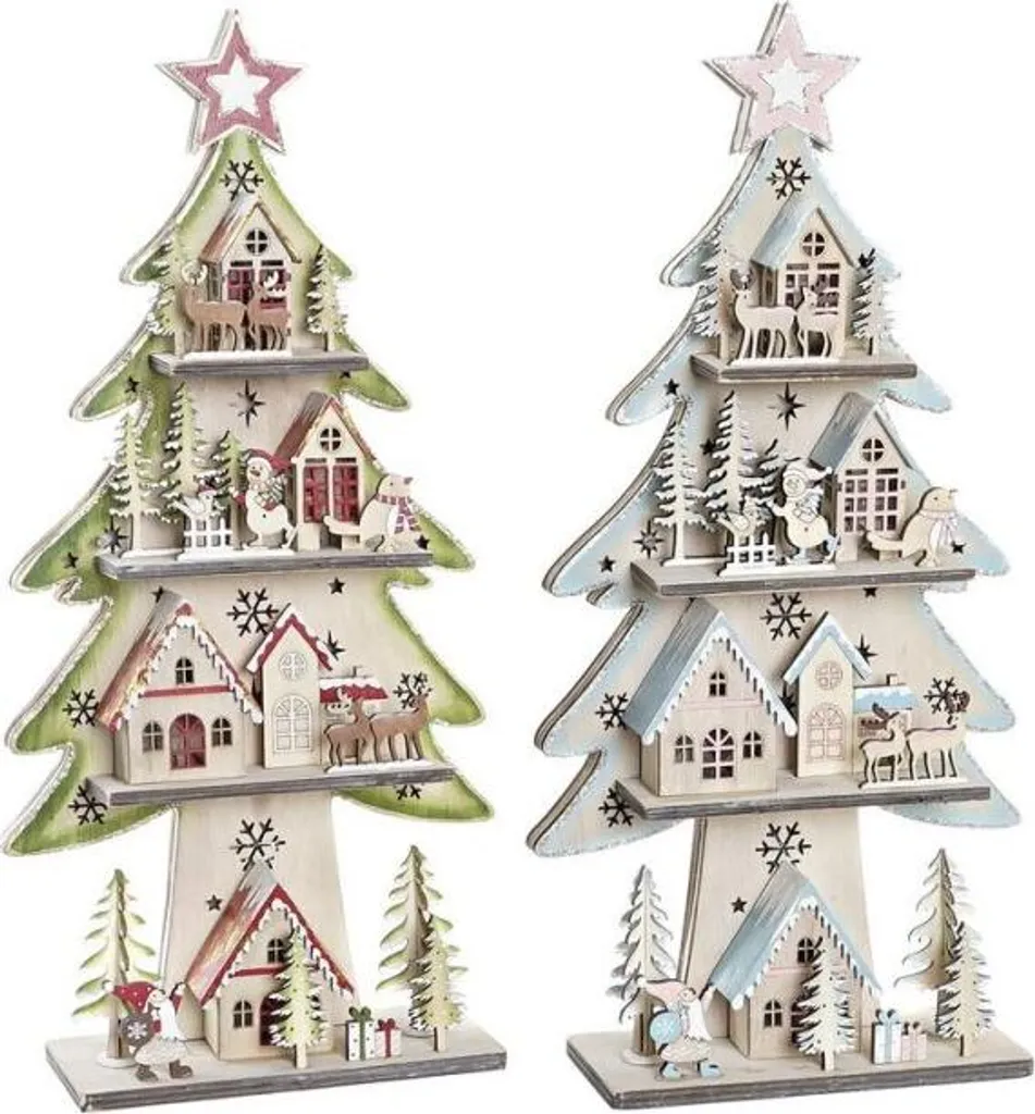 Petit Sapin de Noël Bois Gain de Place - Déco Festive sans Encombrement