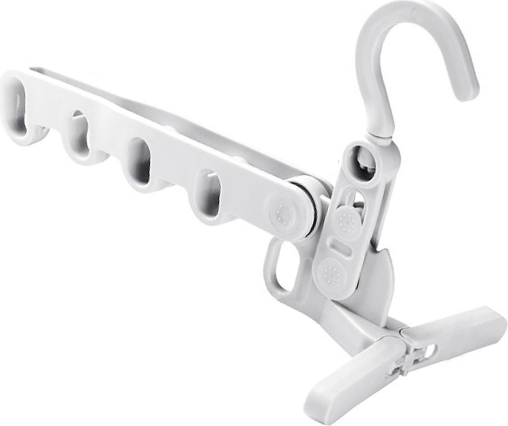 Over The Door Folding Clothes Drying Rack Laundry Room Hanging Rack Over The Door Clothes Hanger with 5 Holes for Travel