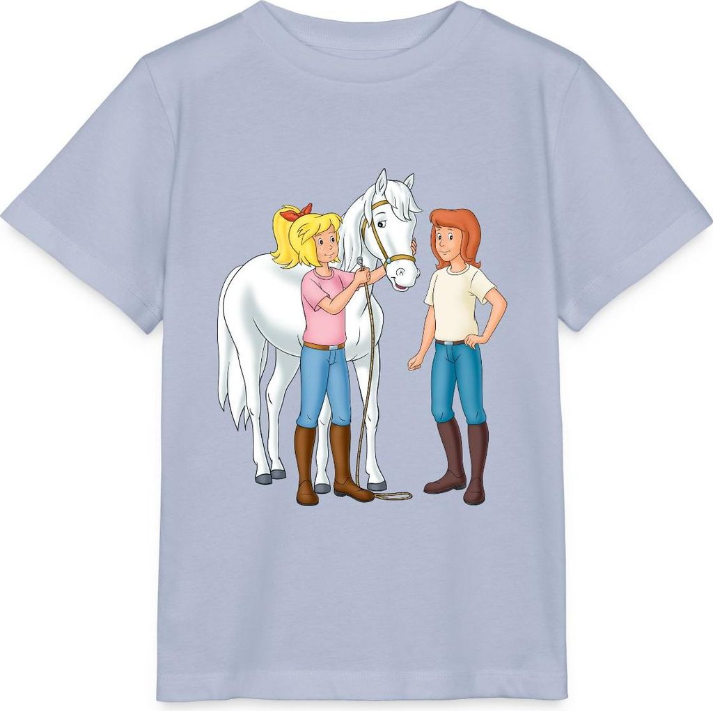 Spreadshirt Bibi Und Tina Kümmern Sich Um Sabrina Kinder Basic T-Shirt, 110/116 (5-6 Jahre), Lavendel-Violett