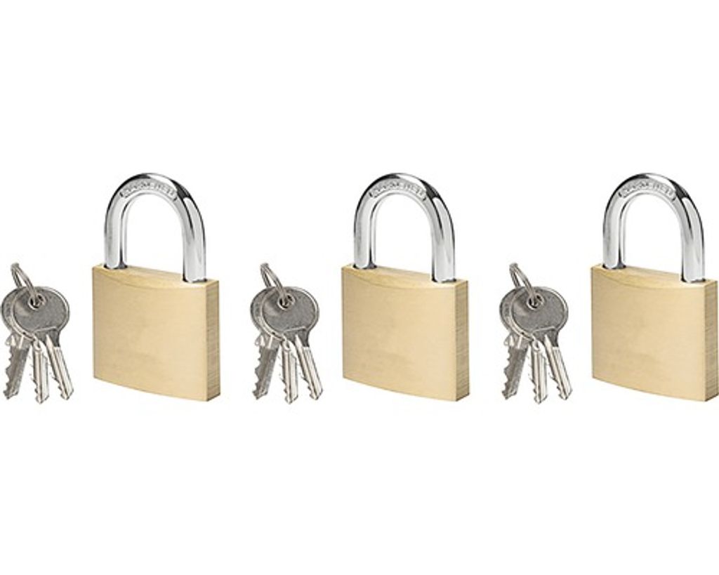 Vorhängeschloss Messing 40 mm 3er Pack