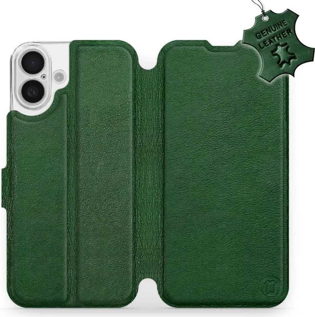 Echtleder Handyhülle für iPhone 16 Plus, Mobiwear Leather, Grün