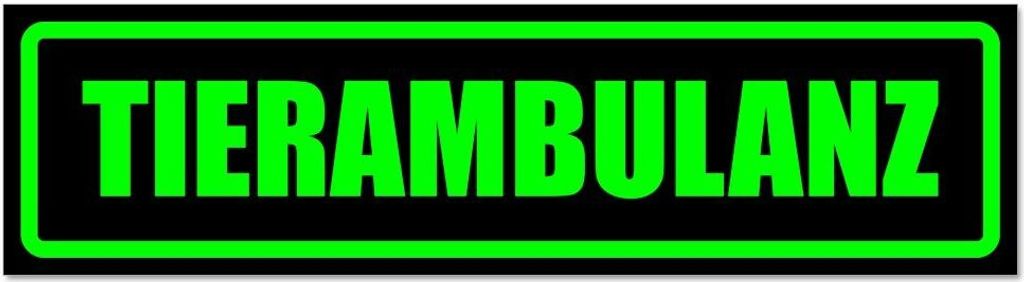 Kiwistar - Autoaufkleber - Grün - Schwarz - 45 x 12 cm - Tierambulanz - Hinweis Aufkleber Sticker für Auto, Kfz, Fahrrad, PKW, LKW