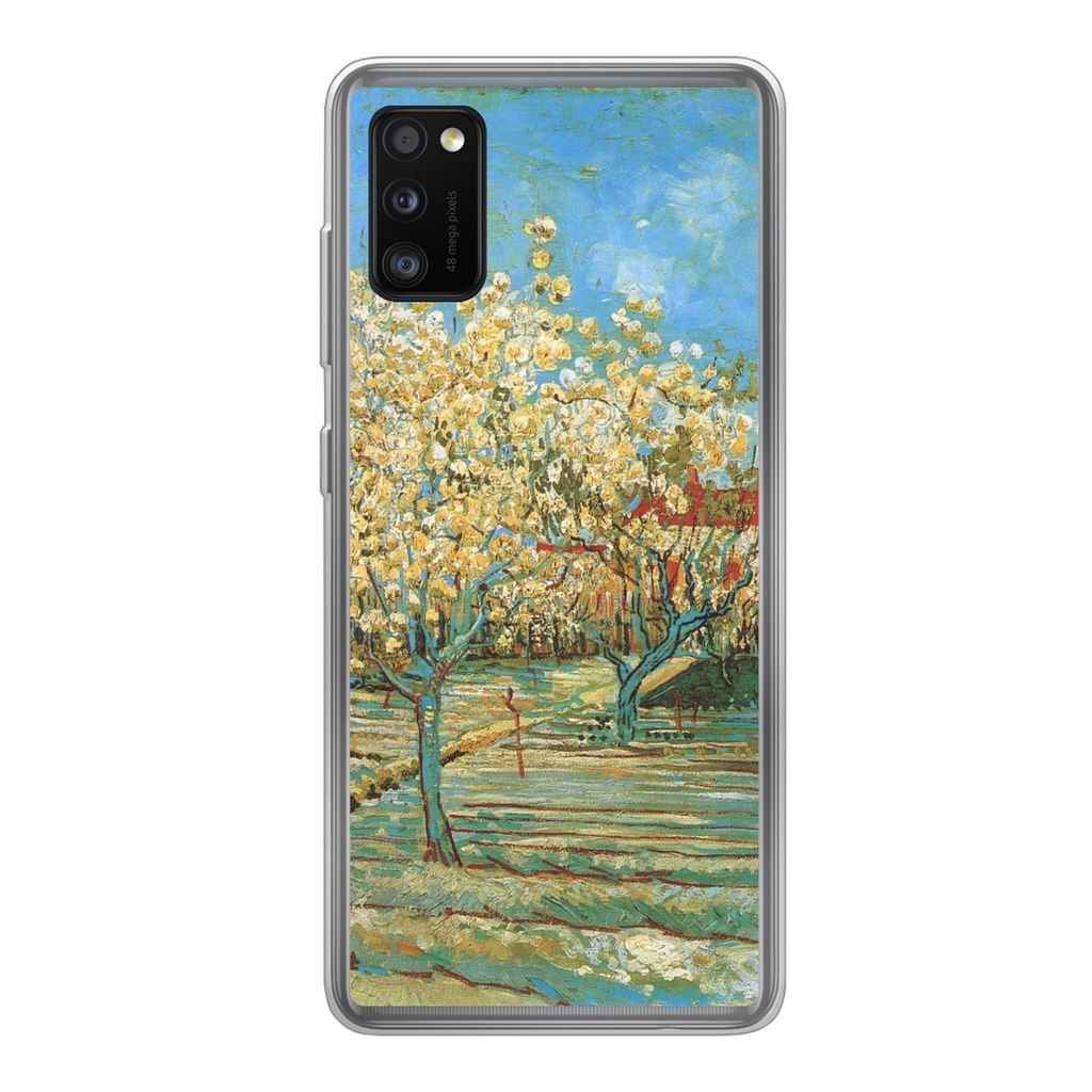 MuchoWow Handyhülle Schutzhülle Hülle für Samsung Galaxy A41 Blühender Obstgarten - Vincent van Gogh Silikon Softcase Handy Hülle - Mobilte...