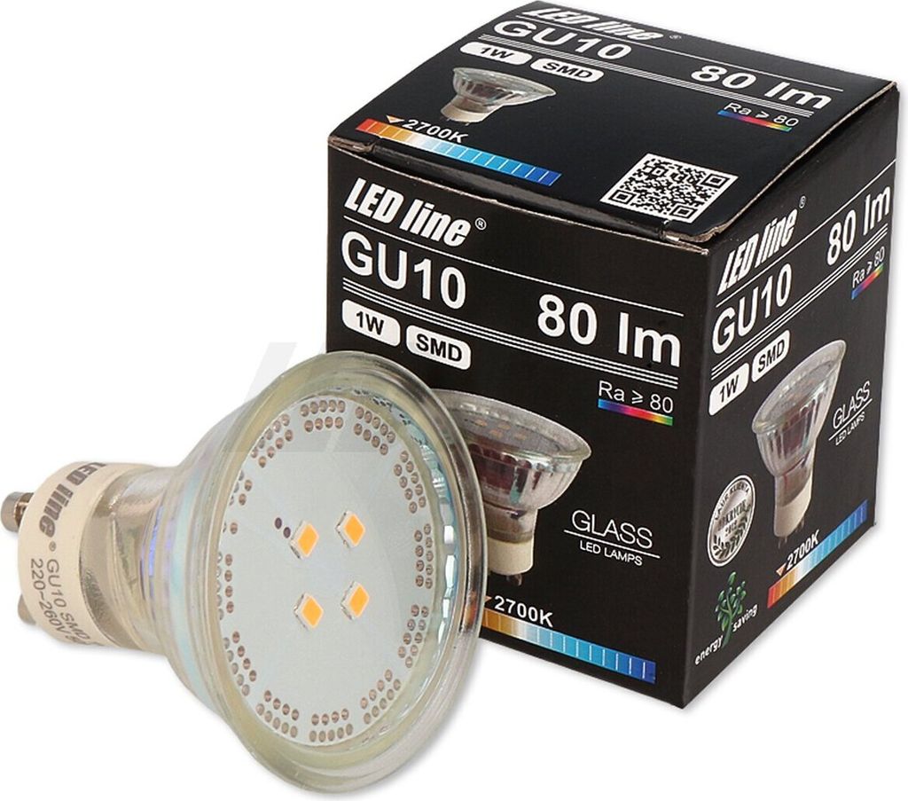 10x LED Line GU10 1W LED Leuchtmittel 120° SMD 4000K Neutralweiß 80 Lumen Spot Strahler Glass Einbauleuchte Energiesparlampe Glühlampe