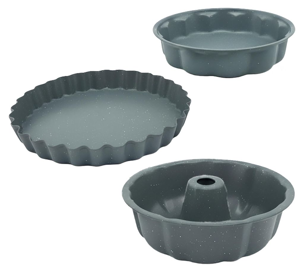 Relaxdays Backform, 3er Set, Ø 25,5/27,5/28 cm, antihaft, Produktbild 