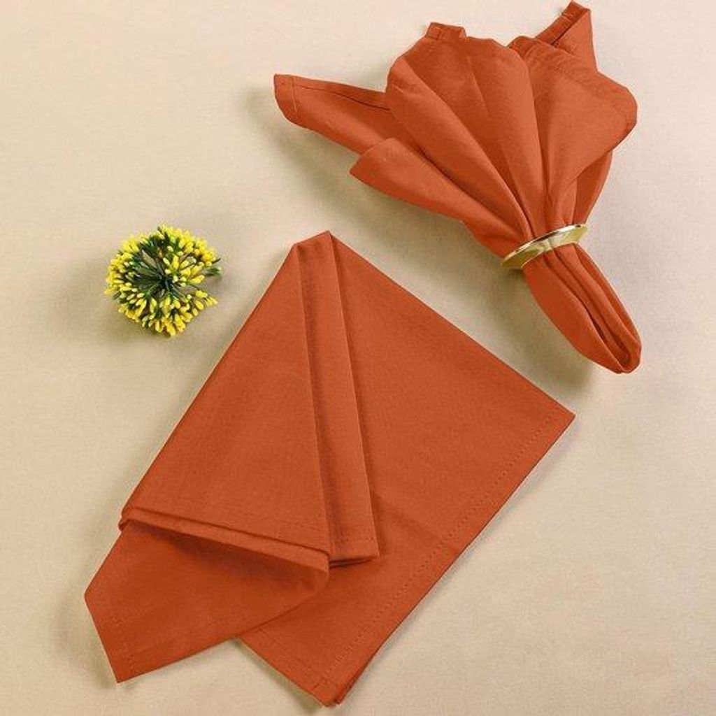 Orangefarbene Stoffservietten 46x46 cm waschbar