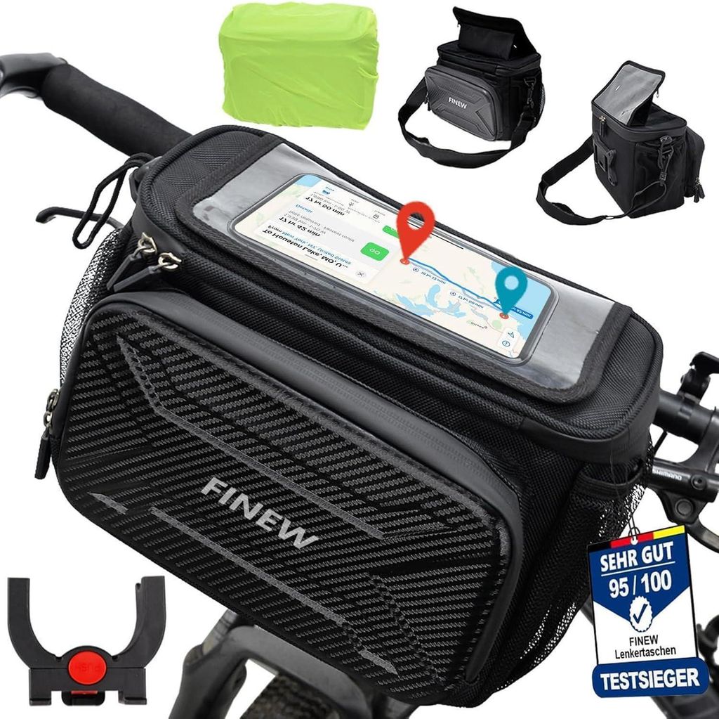 6L FINEW Fahrradlenkertasche mit Lenkeradapter und Produktbild 