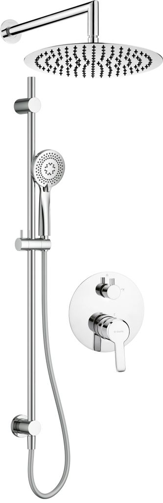 Deante ARNIKA Unterputz-Duschset – Chrom Glänzend – Regendusche & Handbrause – Design-Duschsystem