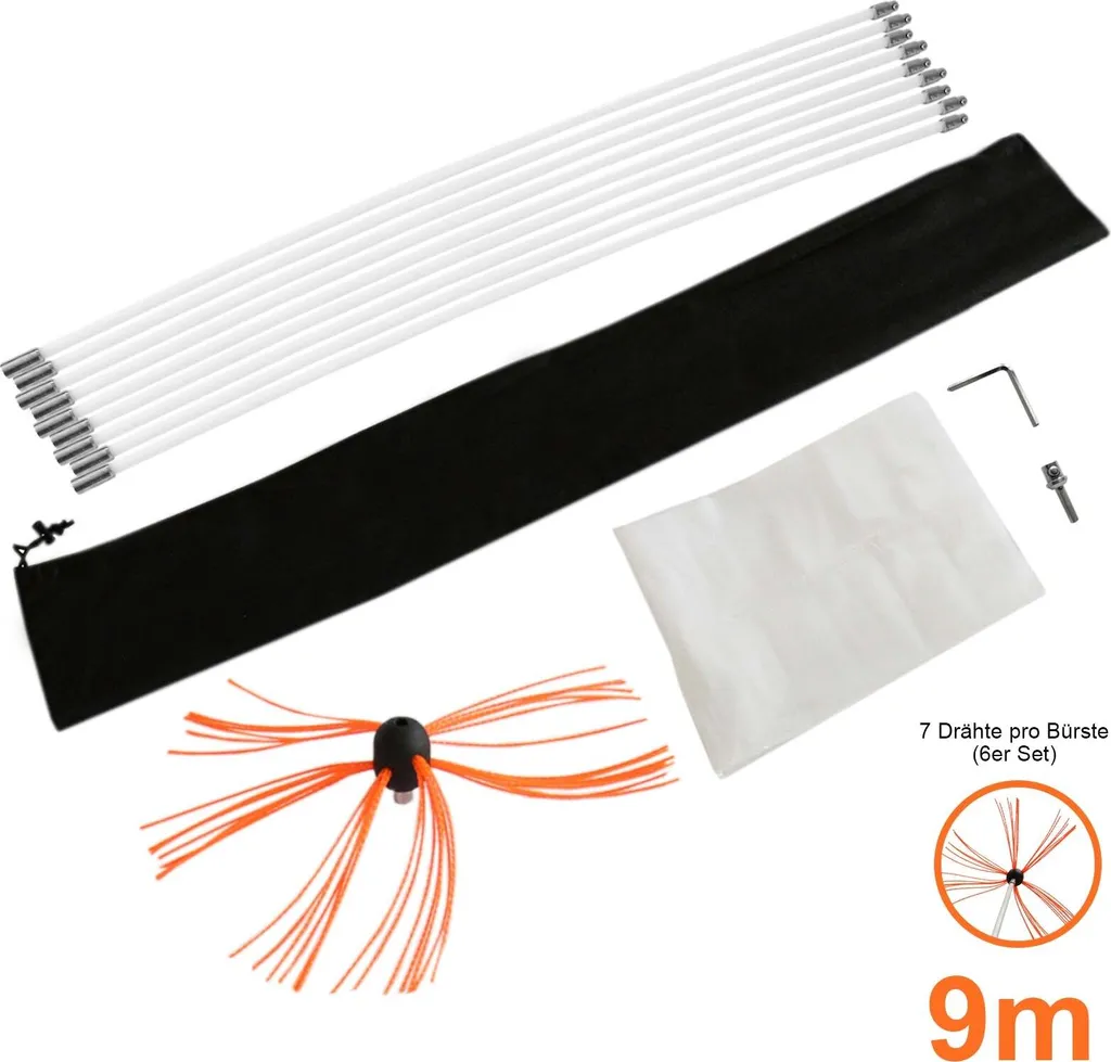 Kit Evoluto Pulizia Camino: Spazzola High-Performance + Asta di Spinta