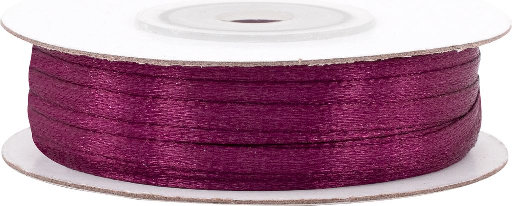Satinband 3mm x 50m Rolle Weinrot / Bordeaux Produktbild 
