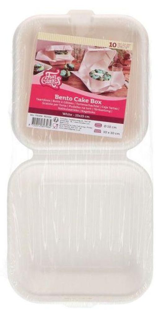 Bento-Kuchenbox 15 x 15 cm, 10 Stück Produktbild 