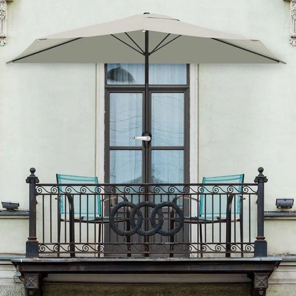 Demi-voile d'ombrage circulaire 9 pieds marron pour balcon et terrasse