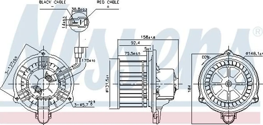 Ventilateur de chauffage Nissens 87537 - Silencieux et haute vitesse