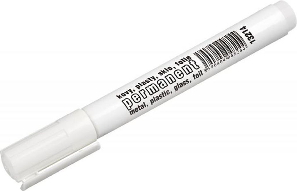 Marker permanentny, okrągła końcówka, biały Zdjęcie produktu 
