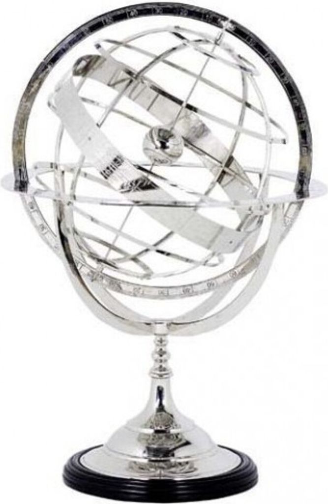 Casa Padrino Luxus Globus Nickel Finish Silber Höhe: 52 cm - Luxus Kollektion - Art Deco