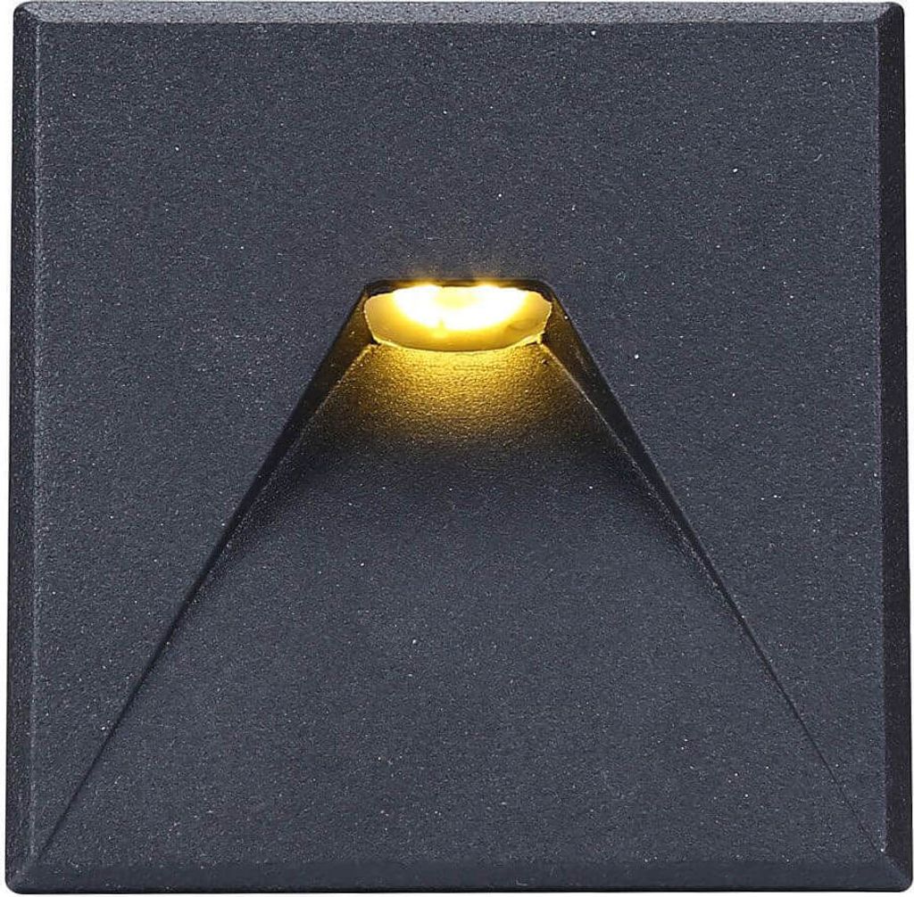 ISOLED Cover Aluminium eckig 2 schwarz für Wandeinbauleuchte Sys-Wall68