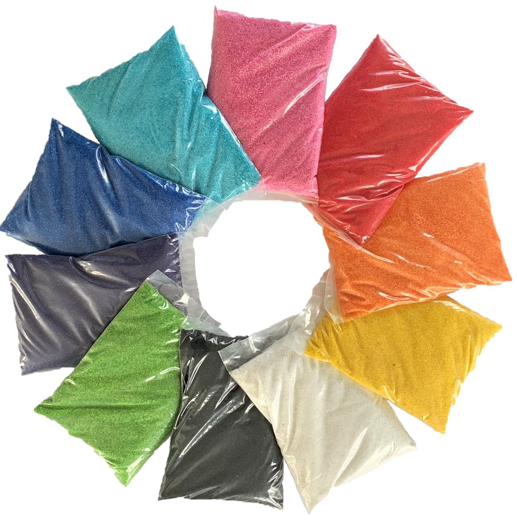 FARBSAND, Decosand Set 0,5mm (Mix 1) 10x500g = 5kg. Produktbild 