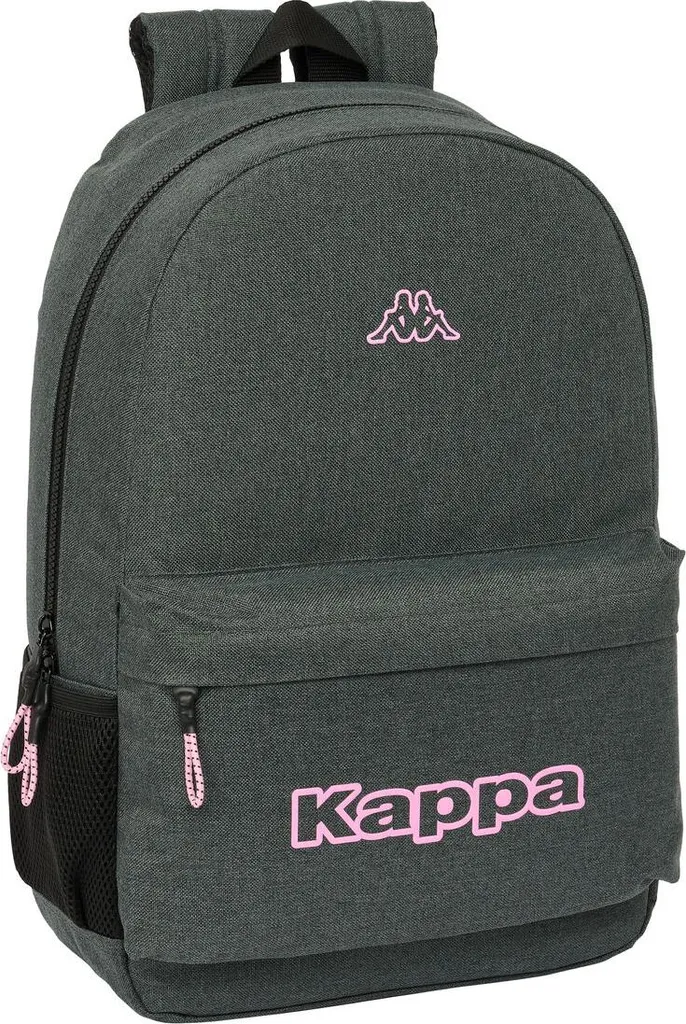 Sac à dos Kappa ergonomique gris et rose, confort dorsal garanti 46cm