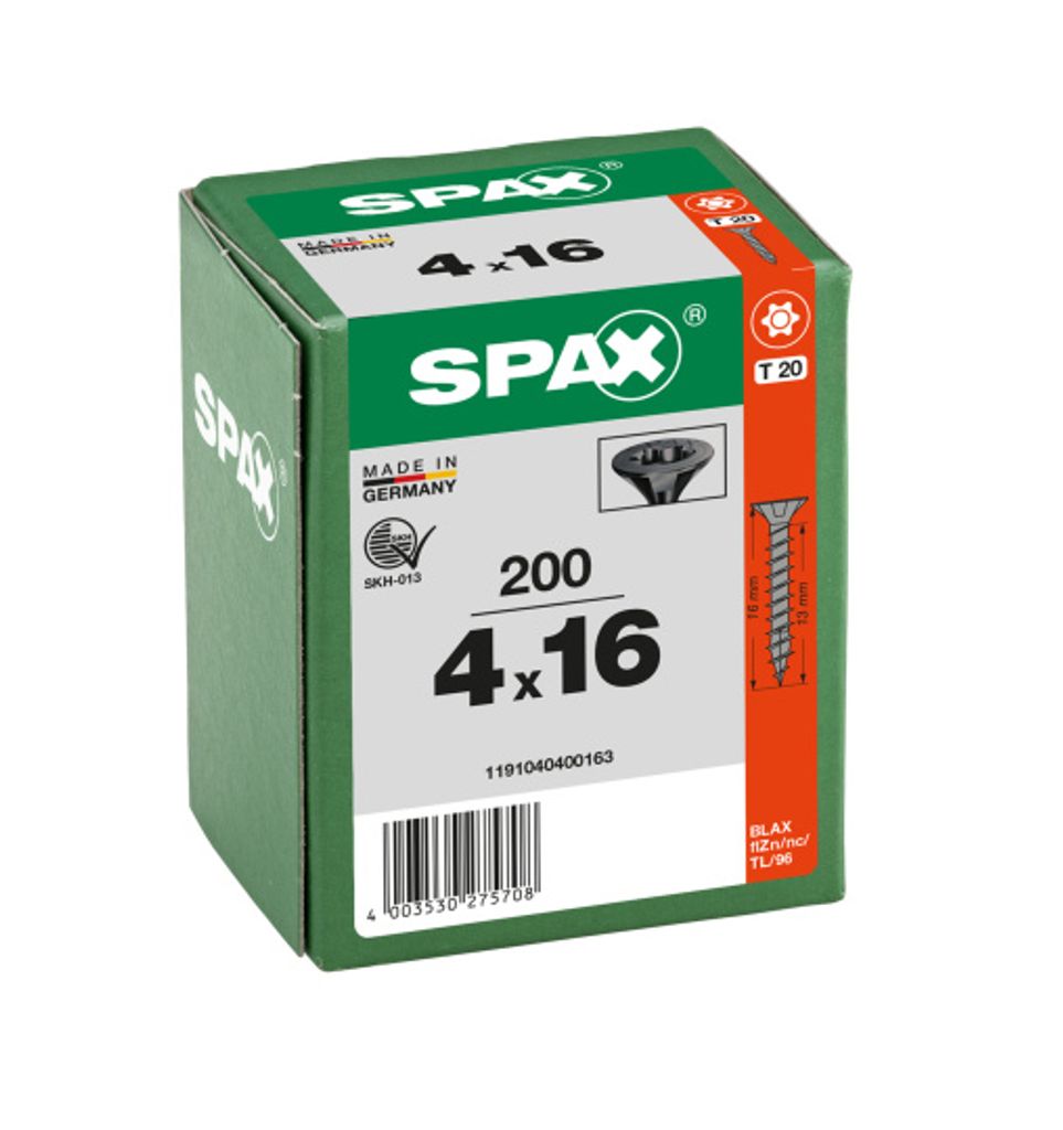 SPAX SeKo T-STAR+ 4,0 x 16 Schwarz verzinkt HP, Produktbild 10