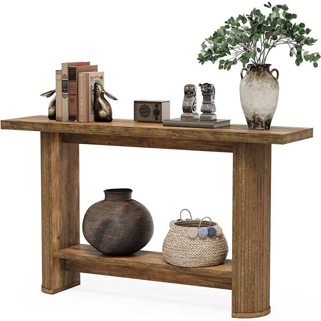 Table d'appoint HOGA-YS0325 de 140 cm coloris marron style industriel
