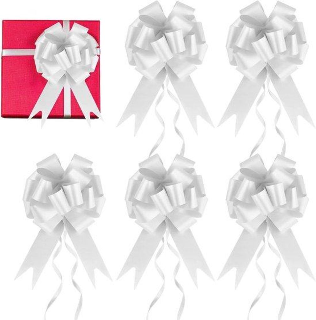 Weiße Dekorations-Schleife 30 Stück, Geschenkverpackung