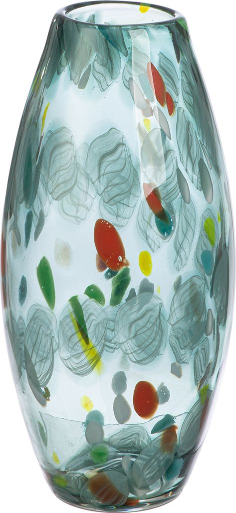 Gilde Glasart, Vase, "Fuego", gesprenkelt, Glas, grün, VE 2, L. 13 cm, B. 13 cm, H. 24 cm