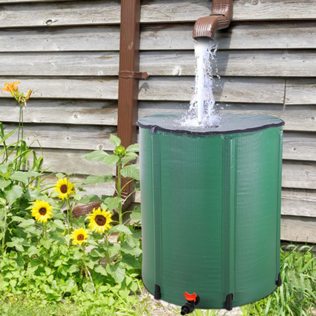 Hengda Faltbarer Regentonne Regenwassertank mit Wasserhahn 380L