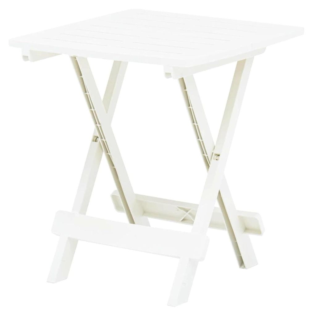 Klapptisch Gartentisch Weiß 45x43x50cm Kunststoff für Balkon, Picknick, Hinterhof und Terrasse