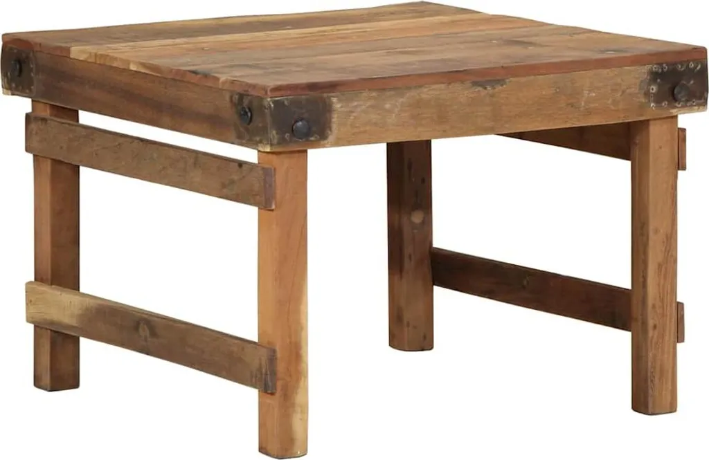 OFFERTA vidaXL Tavolino Marrone 60 cm Legno Massiccio Riciclato