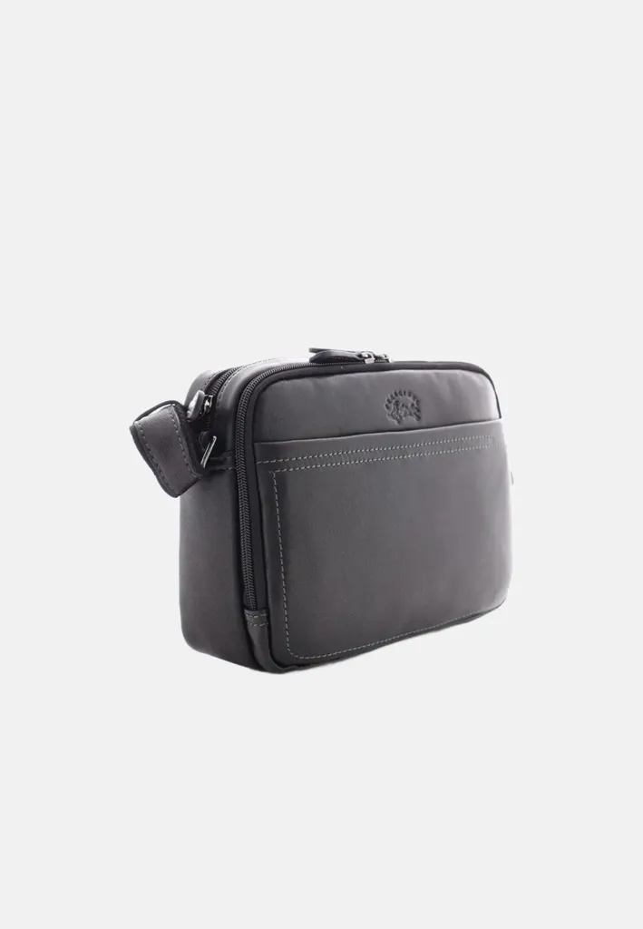 Francinel Sacoche cuir Lawton - Petit Sac Bandoulière Cognac pour Homme