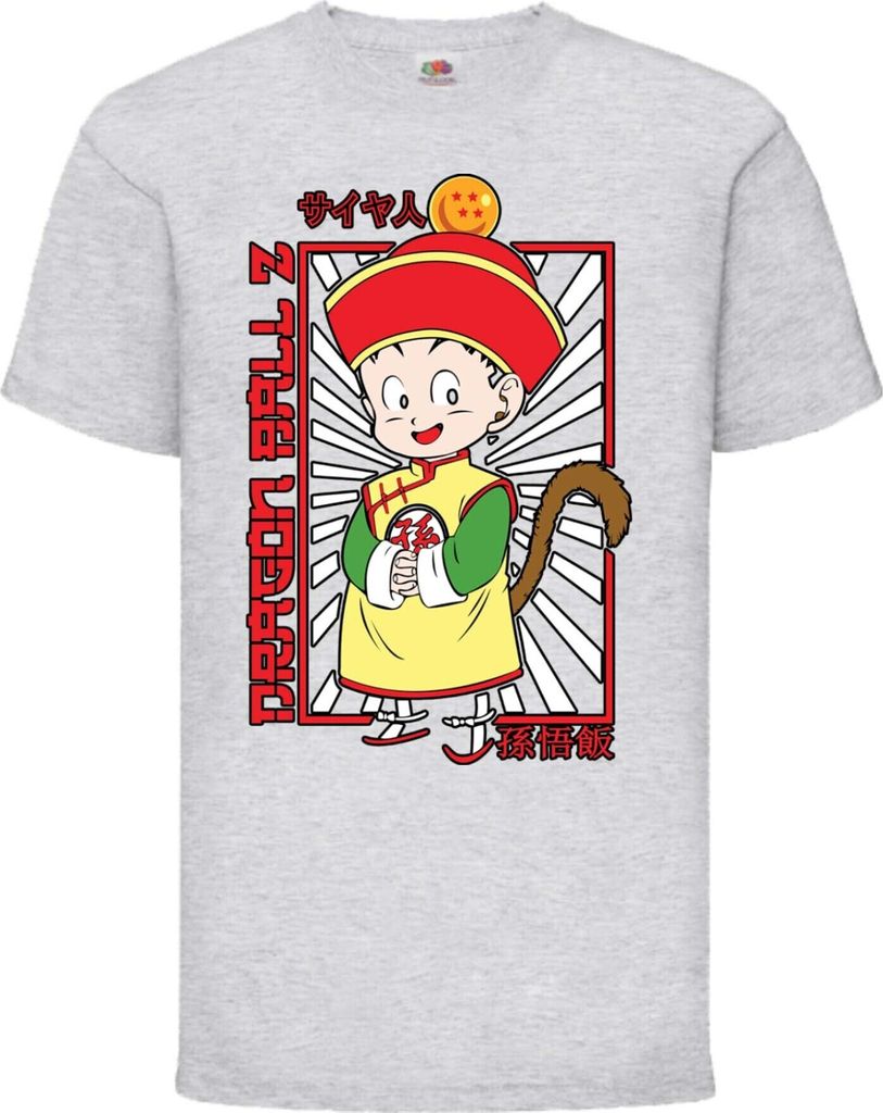 Kinder T-Shirt Dragon Anime Manga Ball Z 03 Son Gohan Dbz, 5-6 Jahr - 116 / Grau
