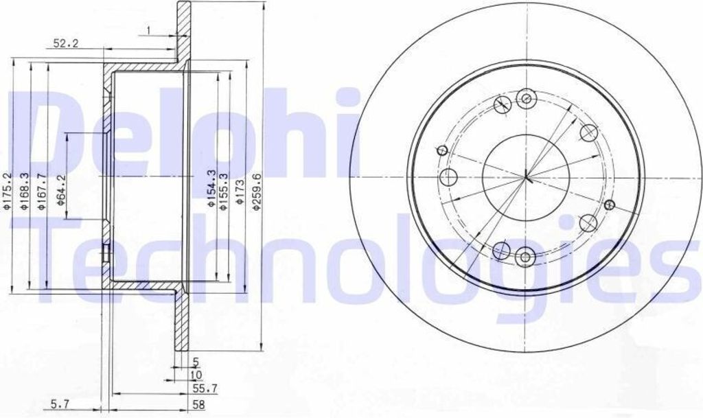 2x DELPHI Bremsscheibe BG3745 für HONDA Accord VI Limousine Produktbild 