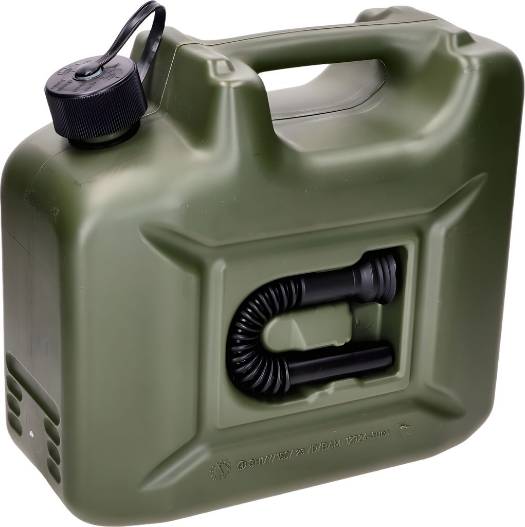 Benzinkanister Hünersdorff Profi 10L olivgrün mit Auslaufrohr