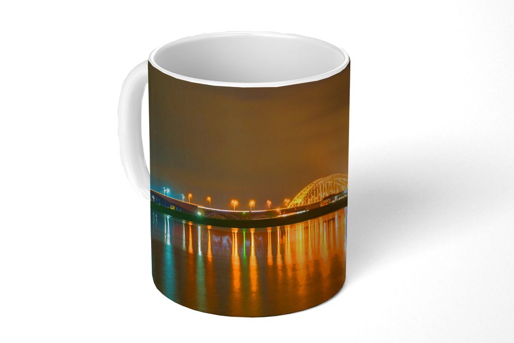 KitchenYeah Tasse Kaffeetasse Kaffeebecher 350 ml Nijmegen - Licht - Wasser Teetasse - Fototasse - Becher - Keramikbecher - Teebecher - Kaffeetas...