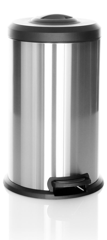 hjh OFFICE Mülleimer 40 Liter CLEAN X Abfalleimer Mülltrenner rund für Küche, Büro mit Step-On 62.0 - 96.0 x 38.0 x 38.0 cm