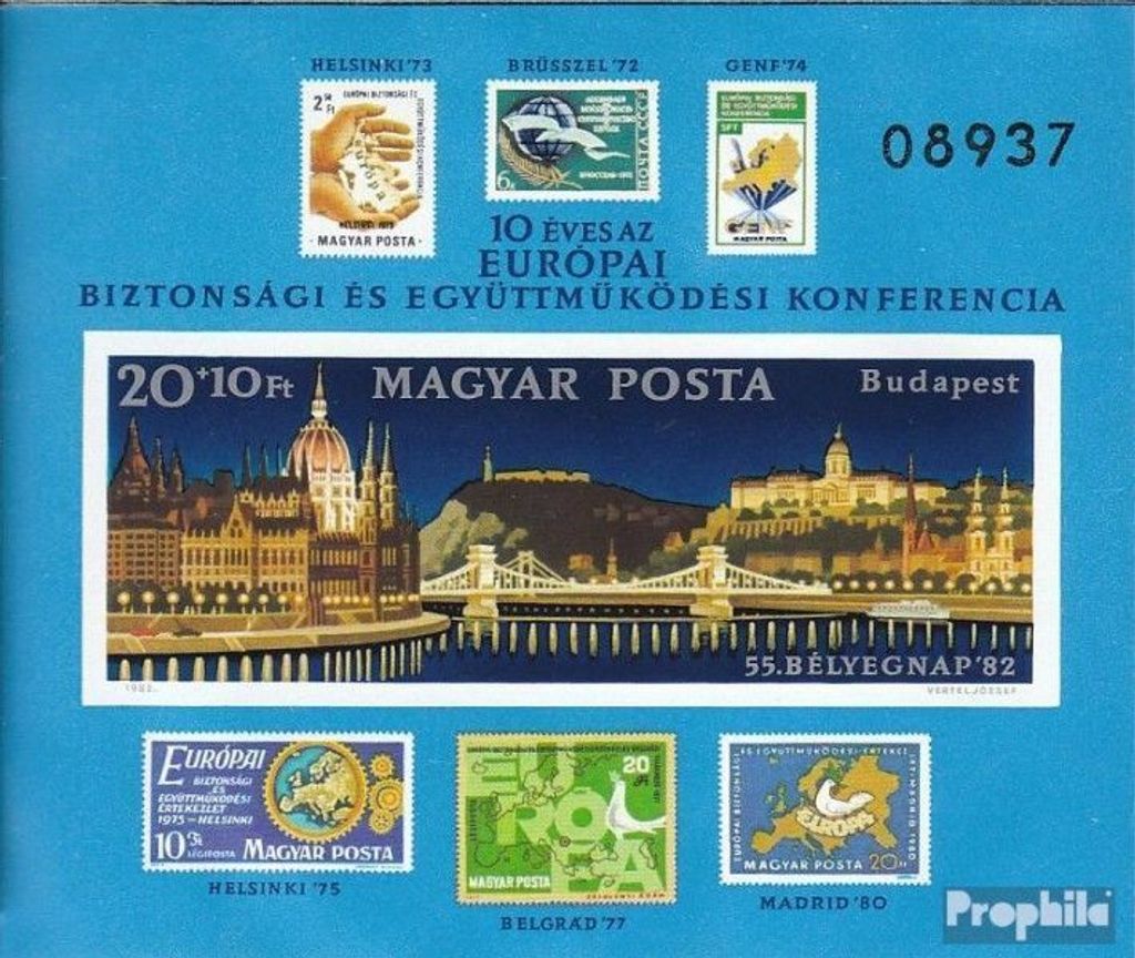 Briefmarken Ungarn 1982 Mi Block159B (kompl.Ausg.) postfrisch KSZE