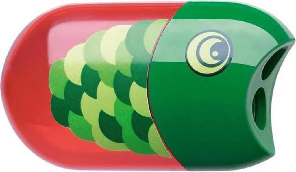 Temperamatite Faber-Castell 183525 Doppio Foro - Stile Pesce & Gomma