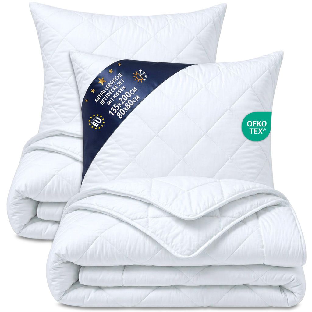 Bettdecke Ganzjahres  Set 2x 135x200 + 2x 80x80 cm Produktbild 