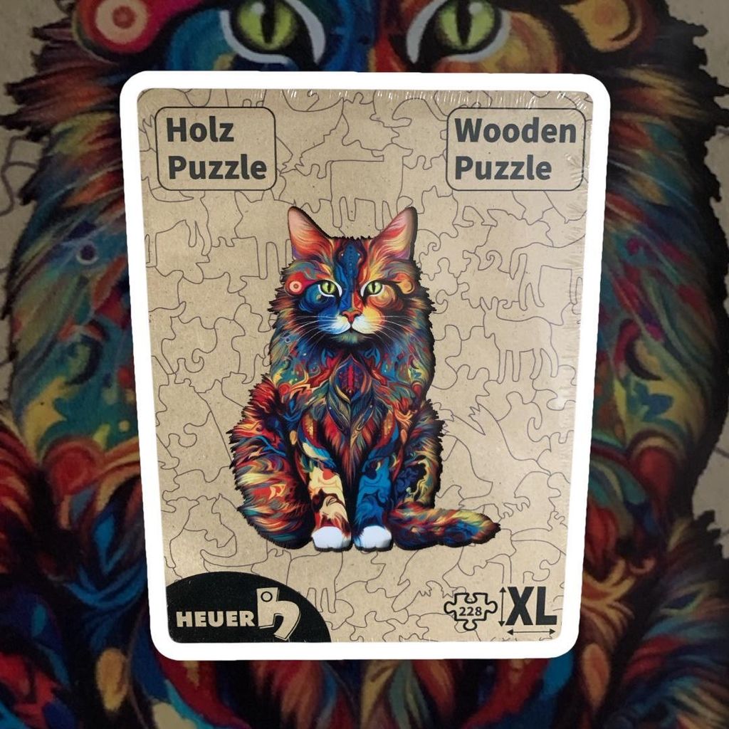 Creative-Art Wooden-Puzzle Holzpuzzle HEUER Motiv: Katze. 228 Teile XL