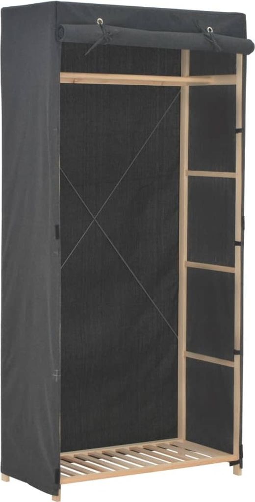 Kleiderschrank Grau 79 x 40 x 170 cm Stoff