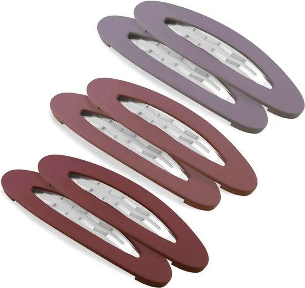 Barrettes cheveux 9 cm bordeaux mat lot de 6 avec maintien durable