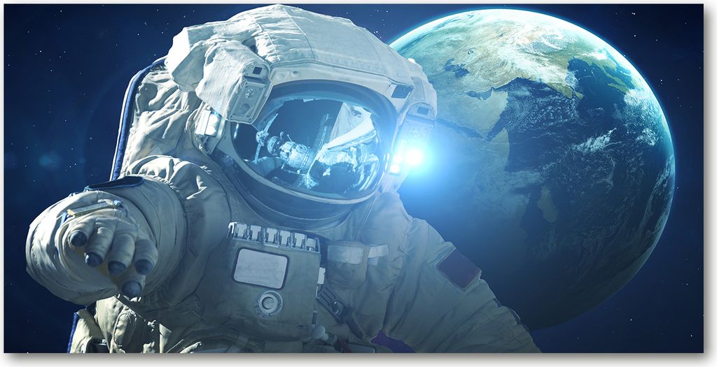 Tulup Leinwandbild - 140x70 cm - Wandkunst - Drucke auf Leinwand - Leinwanddruck - Weltall & Science-Fiction - Blau - Raumfahrer