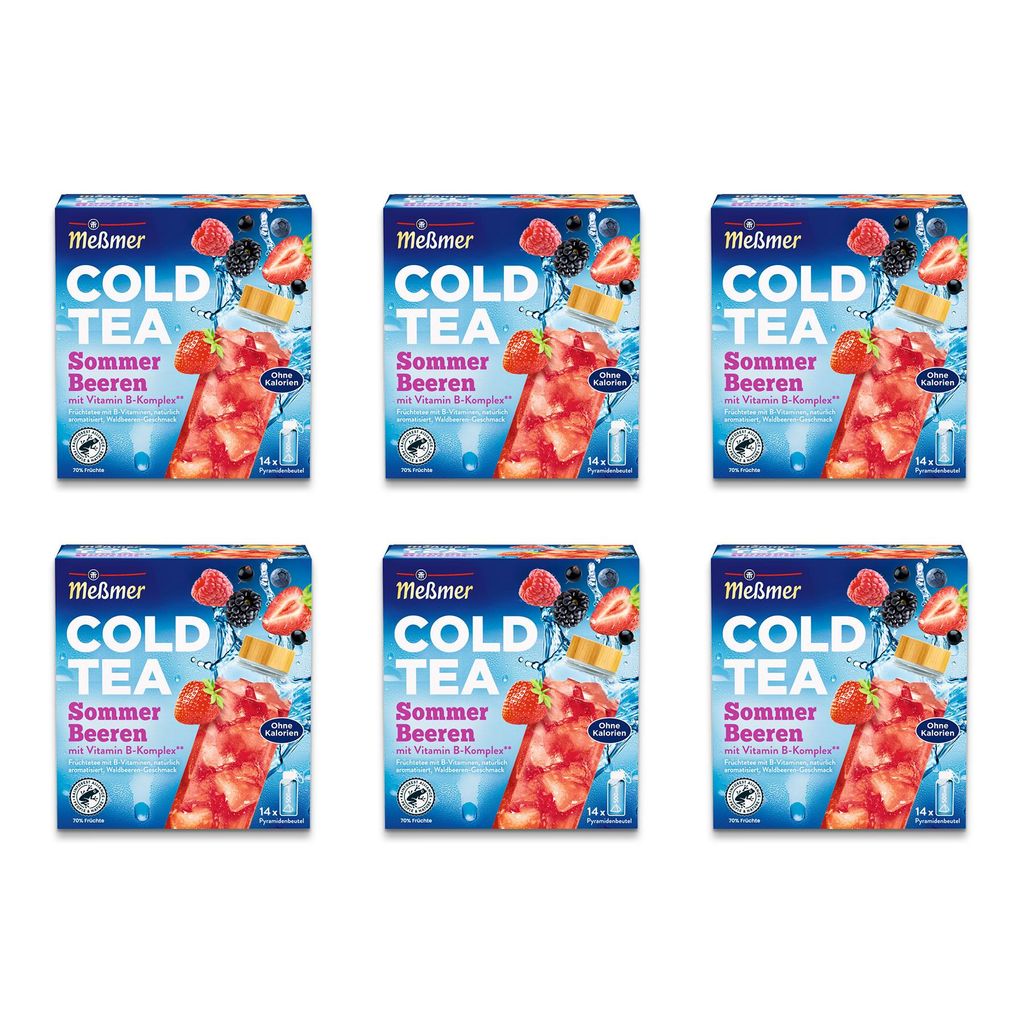 Meßmer Cold Tea Sommer-Beere | 6er Pack, 84 Pyramidenbeutel Produktbild 