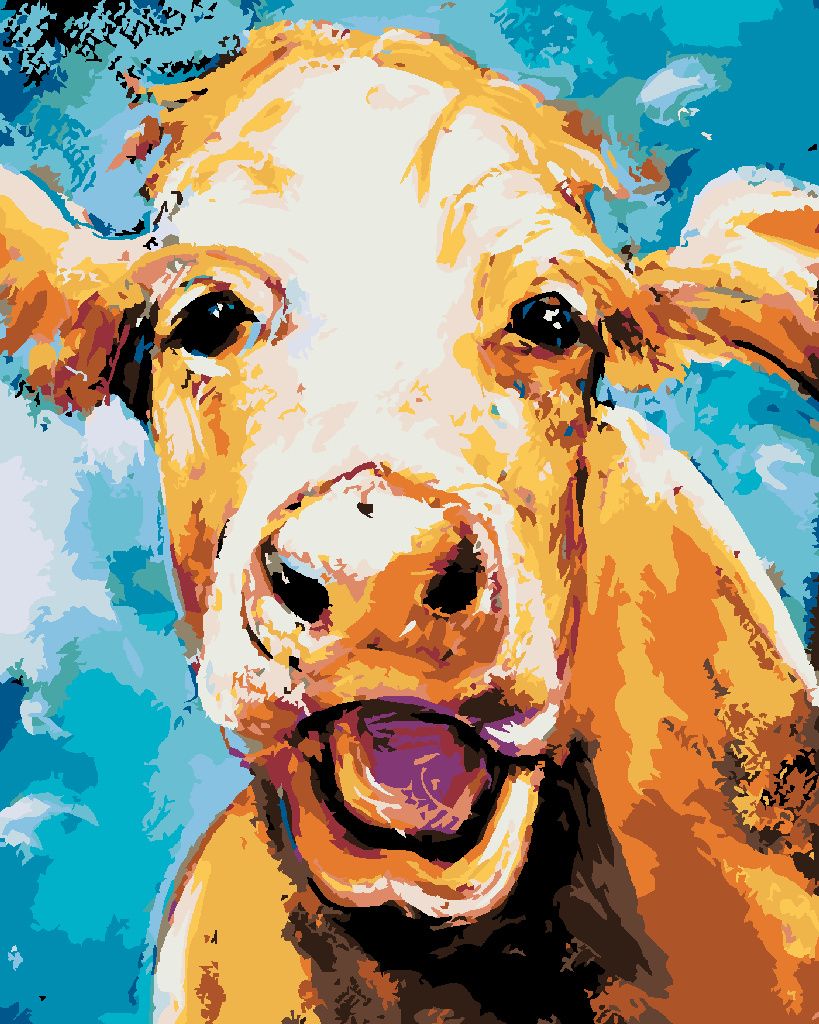 Zuty - Malen nach Zahlen - KUH, 40x50 cm, ohne Keilrahmen