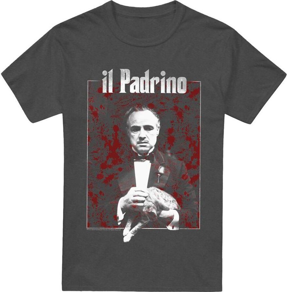 The Godfather - "Sangue" T-Shirt für Herren/Damen Uni TV15276 (M) (Holzkohle)