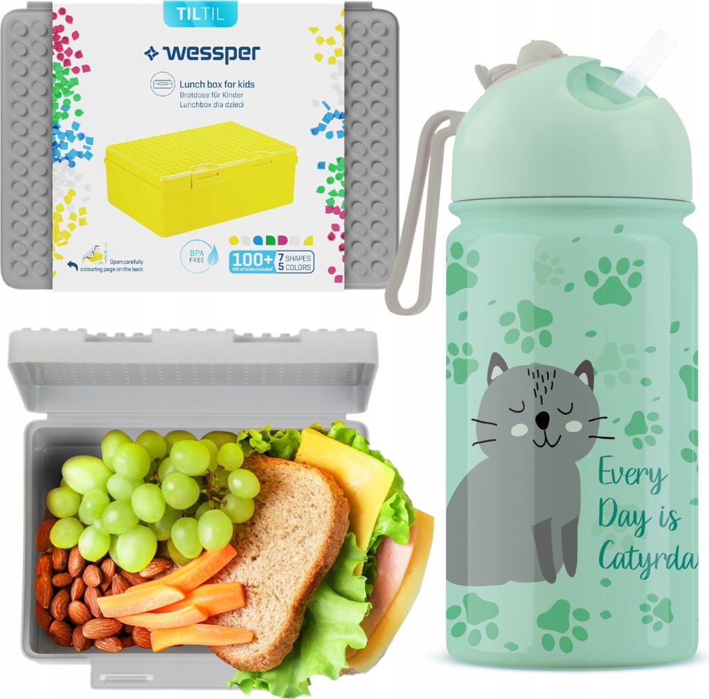 Kinder-Wasserflasche Thermosflasche + Frühstücksbehälter